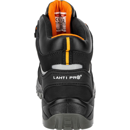 Trzewiki robocze nubukowe czarno - pomarańczowe 39