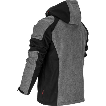 Kurtka z kapturem SoftShell odblaskowa Lahti Pro szaro-czarna, rozmiar S