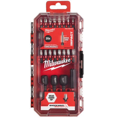 Zestaw bitów SHOCKWAVE 35 elementów Milwaukee 4932492003