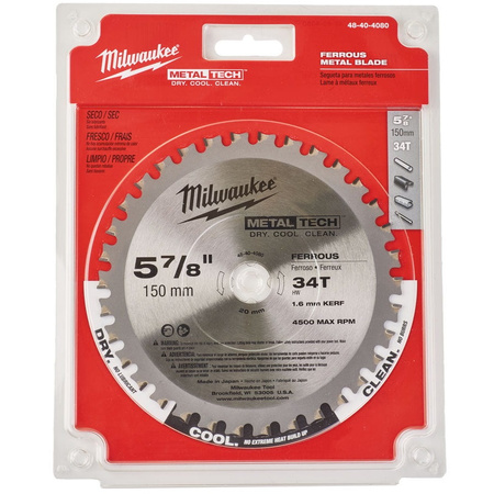 Tarcza pilarska do metalu 150x20x1.6 34Z FMCS Milwaukee 48404080