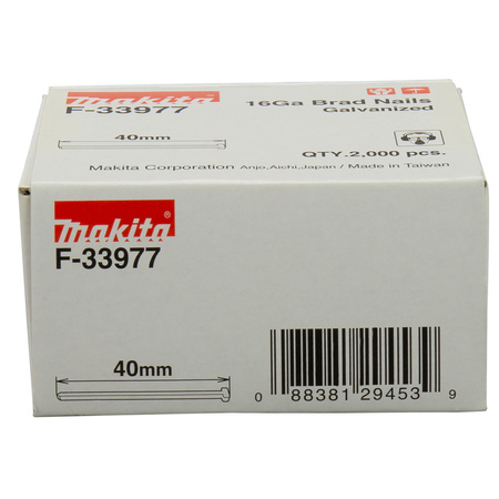 Gwoździe szpilki 16GA 40mm do gwoździarki DBN600 2000szt. Makita F-33977