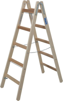 Drabina dwustronna drewniana ze szczeblami KRAUSE Stabilo 2x5 2,75m