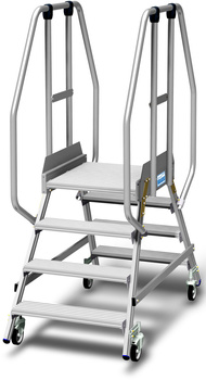 Podest jezdny, z dwustronnym wejściem, powiększoną listwą przypodłogową i wydłużonymi barierkami KRAUSE Stabilo 2,95m 2x4