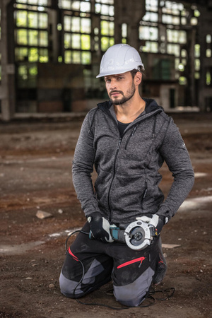 Bluza z kapturem na suwak Lahti Pro szara, rozmiar M