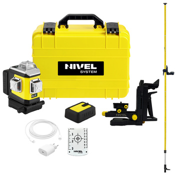 Laser krzyżowy Nivel System CLX3G z zieloną wiązką + Tyczka LP-36