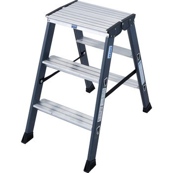 Drabina dwustronna ze stopniami, anodowana SePro D KRAUSE Monto 2,20m 2x3