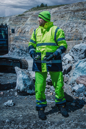 Kurtka ostrzegawcza zimowa ocieplana Lahti Pro żółta, rozmiar S