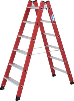 Drabina dwustronna z tworzywa sztucznego ze stopniami KRAUSE Stabilo 2,85m 2x6