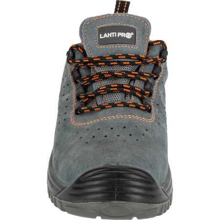 Półbuty robocze zamszowe z podnoskiem kompozytowym S1P SRC Lahti Pro szaro-pomarańczowe, rozmiar 45