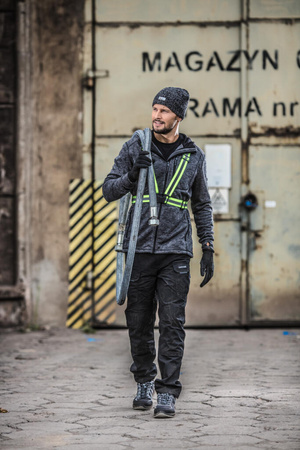 Bluza z kapturem na suwak Lahti Pro szara, rozmiar XL