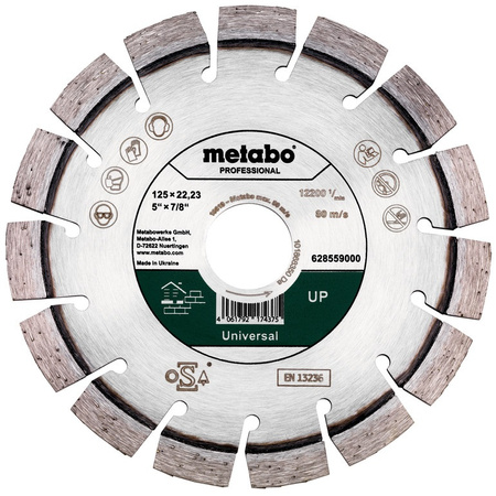 Diamentowa tarcza tnąca Metabo 125x22,23 mm, „UP”, uniwersalna „professional” (628559000)