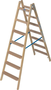 Drabina dwustronna drewniana ze stopniami/szczeblami KRAUSE MONTO 3,25m 2x7 2,00 m