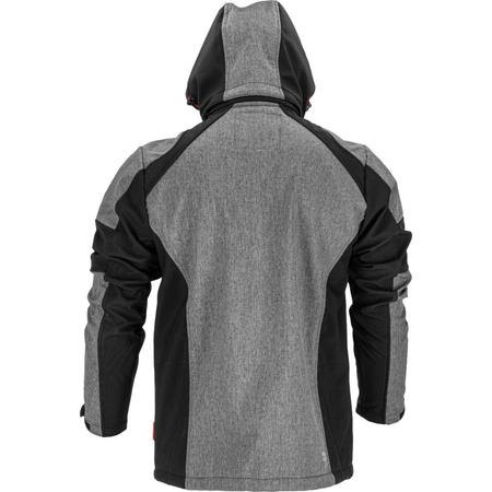 Kurtka z kapturem SoftShell odblaskowa Lahti Pro szaro-czarna, rozmiar M