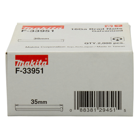 Gwoździe szpilki 16GA 35mm do gwoździarki DBN600 2000szt. Makita F-33951