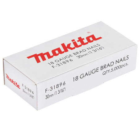 Gwoździe szpilki 18GA 30mm do gwoździarek 5000szt. Makita F-31896
