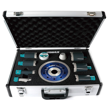 Zestaw otwornic diamentowych Ø25-68mm frezów w walizce BIHUI DBDMS10