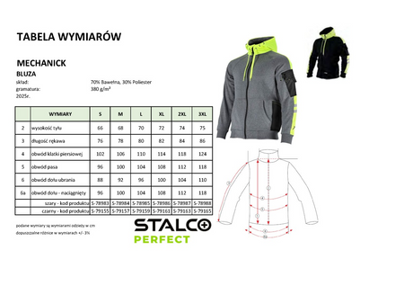 Bluza męska Stalco Mechanick czarna, rozmiar L