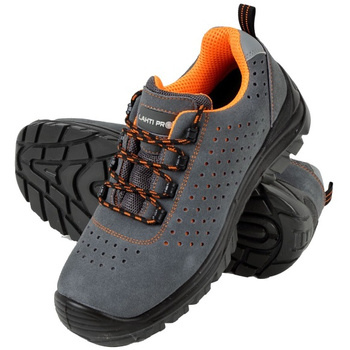 Półbuty robocze zamszowe z podnoskiem kompozytowym S1P SRC Lahti Pro szaro-pomarańczowe, rozmiar 39