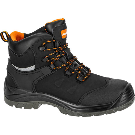 Trzewiki robocze nubukowe czarno - pomarańczowe 39