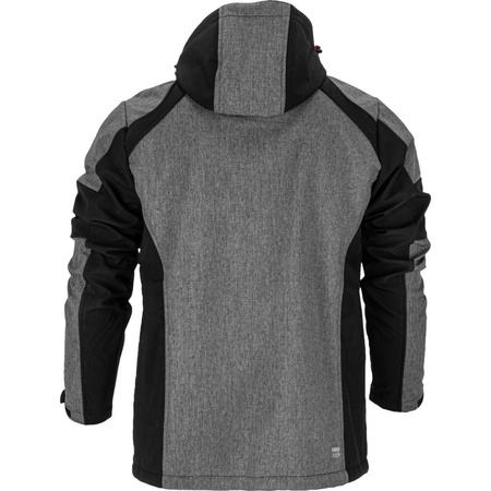 Kurtka z kapturem SoftShell odblaskowa Lahti Pro szaro-czarna, rozmiar 2XL
