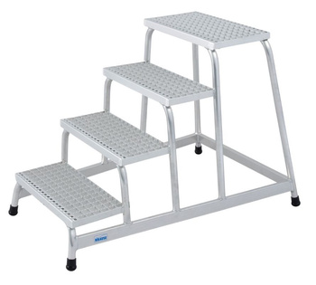 Schodki montażowe ze stopniami z kraty aluminiowej KRAUSE Stabilo 2,80m 1x4