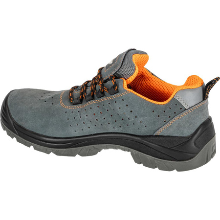 Półbuty robocze zamszowe z podnoskiem kompozytowym S1P SRC Lahti Pro szaro-pomarańczowe, rozmiar 42