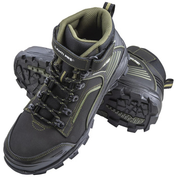 Trzewiki ocieplane z wkładem czarno - zielone - nubukowe 39