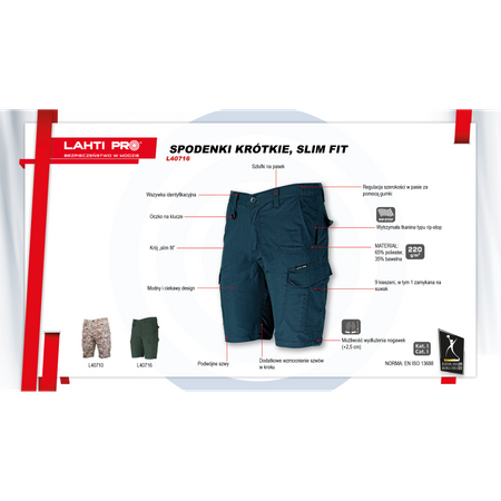 Spodenki robocze krótkie Lahti Pro L40716 rozm. 2XL