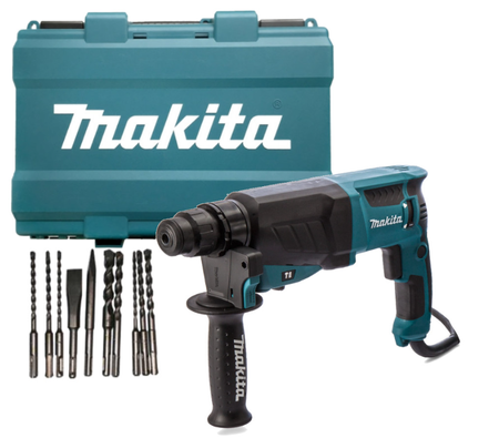 Młotowiertarka 800W Makita HR2630+Zestaw dłut i wierteł D-46361