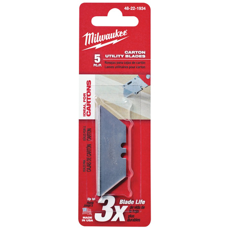 Ostrze do noża trapezowe 62mm zaookrąglone 5szt. Milwaukee 48221934