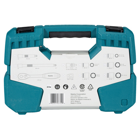 Zestaw nasadek + klucz 1/2" z grzechotką 23szt. Makita B-65589