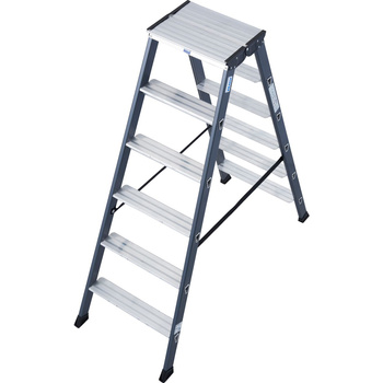 Drabina dwustronna ze stopniami, anodowana SePro D KRAUSE Monto 2,85m 2x6