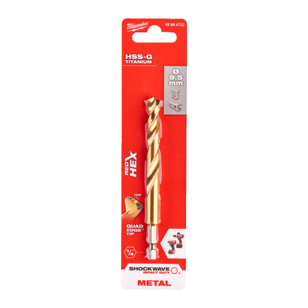 Wiertło do metalu 1szt TiN 9,5 mm Milwaukee 48894722