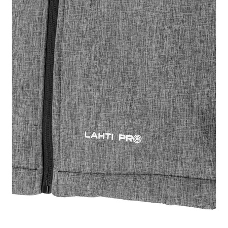 Kurtka z kapturem SoftShell odblaskowa Lahti Pro szaro-czarna, rozmiar 3XL