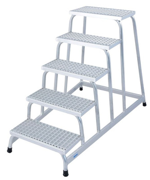 Schodki montażowe ze stopniami z kraty aluminiowej KRAUSE Stabilo 3,00m 1x5