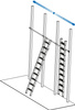 Drabina regałowa ze stopniami, zawieszana (1 para haków) KRAUSE Stabilo 3,15m 1x8 2,20 m