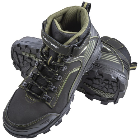 Trzewiki ocieplane z wkładem czarno - zielone - nubukowe 40