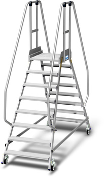 Podest jezdny, z dwustronnym wejściem, powiększoną listwą przypodłogową i wydłużonymi barierkami KRAUSE Stabilo 3,90m 2x8