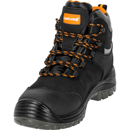 Trzewiki robocze nubukowe czarno - czerwone 44