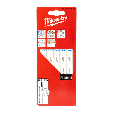 Brzeszczot bimetalowy do metalu T318BF 105mm 5 szt. Milwaukee 4932274653