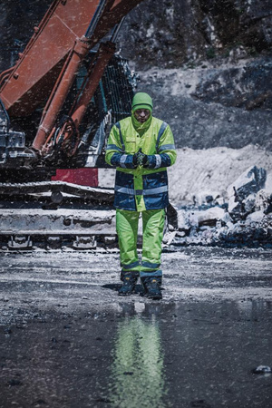 Kurtka ostrzegawcza zimowa ocieplana Lahti Pro żółta, rozmiar S