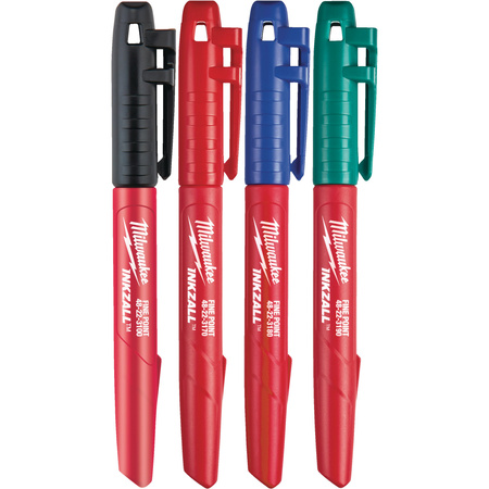 Markery budowlane 4 kolory zestaw Milwaukee 48223106
