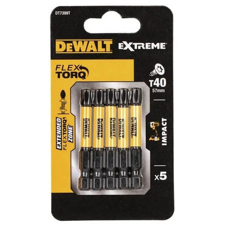 Zestaw 5 szt. bitów T40 57 mm DeWALT DT7399T