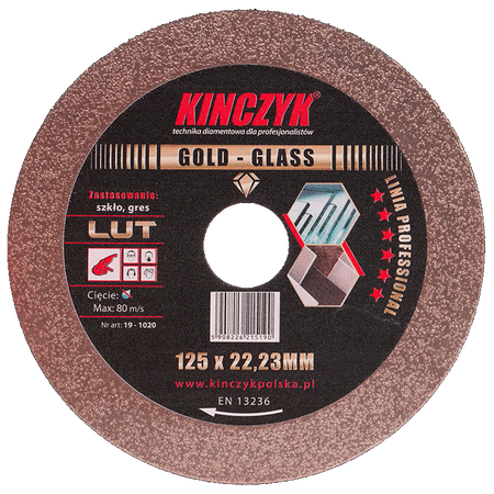 Kinczyk 19-1020 Tarcza diamentowa GOLD-GLASS 125mm x 22.23