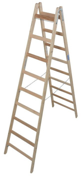 Drabina dwustronna drewniana ze szczeblami KRAUSE Stabilo 3,50m 2x8