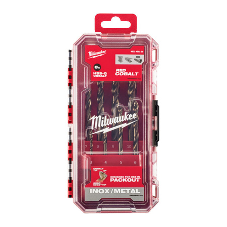 Zestaw wierteł do metalu HSS-Co RED COBALT 3-10 mm 8szt. Milwaukee 4932499256