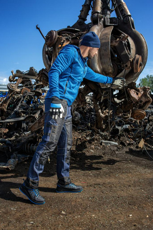 Półbuty robocze S1P SRC podnosek stalowy Lahti Pro czarno-niebieskie, rozmiar 47