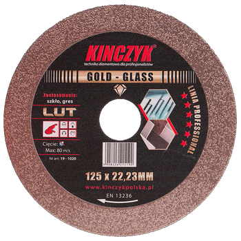 Kinczyk 19-1020 Tarcza diamentowa GOLD-GLASS 125mm x 22.23