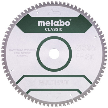 Piła tarczowa Metabo „multi cut – classic”, 305x30 Z80 FZ/TZ 5°ujemn. (628286000)