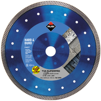 Tarcza diamentowa Rubi TVA 125 Superpro do materiałów twardych